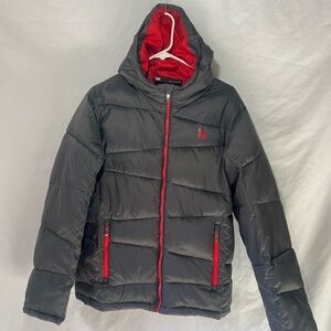Spyder Puffy Coat -Gray/Red, Men’s S
